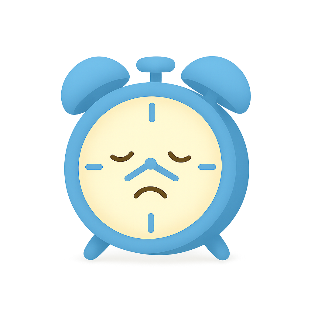 Sleepy alarm clock illustration