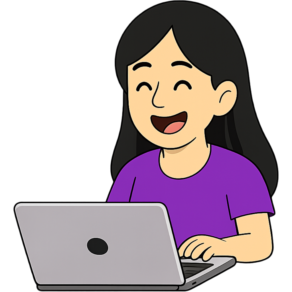 Lea using a laptop
